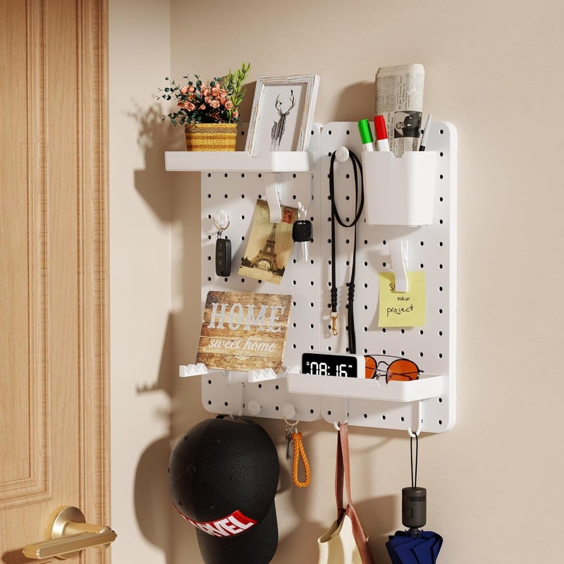 DAIMOT Pegboard Combination Kit - Pegboards and Accessories Modular Hanging for Wall Organizer, Crafts Organization, Ornaments Display, Nursery Storage, Peg Board (2) - Image 3